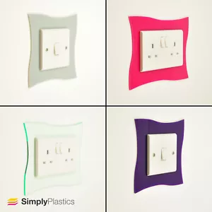 Wavey Light Switch Surrounds Perspex® Coloured Acrylic Finger Switch Plates - Picture 1 of 69