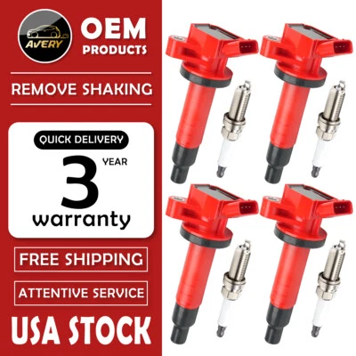 Energy 4 Ignition Coil & Iridium Spark Plug For 1.8L Toyota Corolla Celica UF247 - Imagem 1 de 4