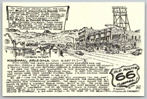 Kingman Arizona Hotel Beale, Old Route 66 signiert R. Waldmire 1992 Postkarte - Bild 1 von 2