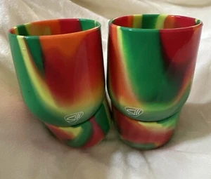 Silipint Silicone UNBREAKABLE Cups New SET OF 4 Tie Dye Design 12 OZ - Picture 1 of 5
