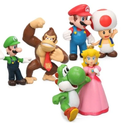 6Pcs/set Super Mario Bros PVC Action Figures Toys Kids Collectible Toy Gift UK - Image 1 of 4