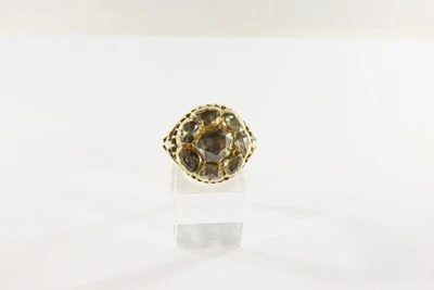 Anillo Victoriano Redondo Corte Rosa Diamante Racimo Distintivo Unisex Talla 10 Foto 1 de 4