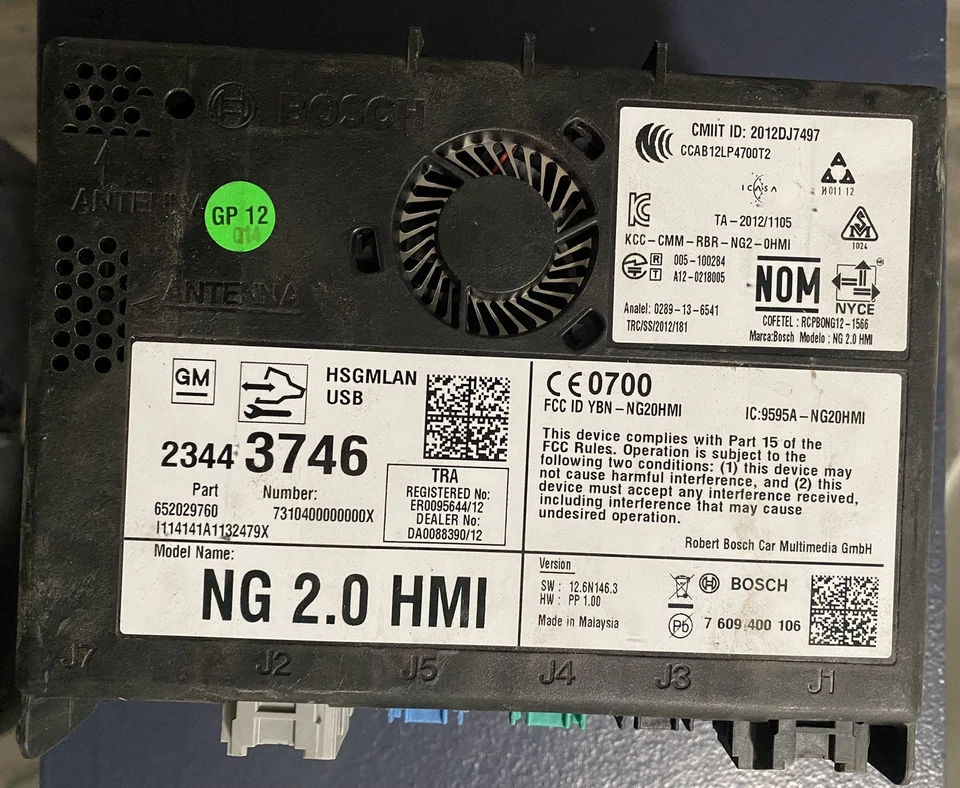 Módulo HMI NG 2.0 652029760 interfaz hombre máquina Cadillac Chevrolet Buick GMC Foto 1 de 1