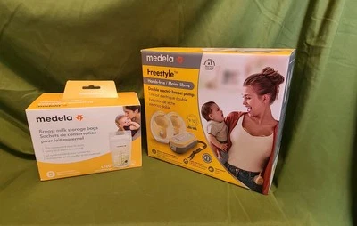 Extractor de leche Medela, biberones, bolsas congelador, recolectores de leche Foto 1 de 3