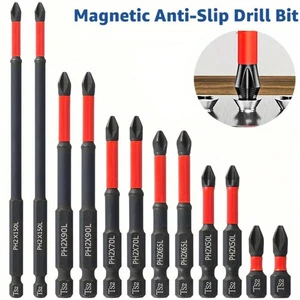 3-12 X MAGNETISCHER ANTI-RUTSCH BOHRER KREUZKOPF SCHLAGSCHRAUBER BOHRER BIT SET - Bild 1 von 13