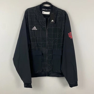 Jaqueta Adidas Indiana Hoosiers Playoff Zíper Completo Masculina Tamanho XL Nova Preta - Imagem 1 de 4