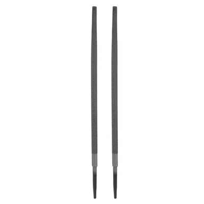 2 Pcs 12" Round Bastard Cut File Bastard Metal File without Handle, Grey - Image 1 of 4