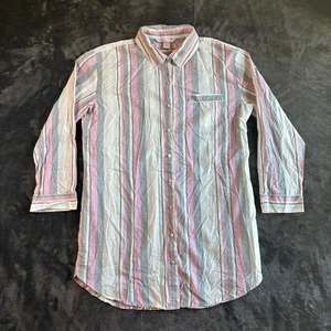 Victoria's Secret Women's Large Striped Button Down Nightgown Pajama Top Pink - Picture 1 of 9