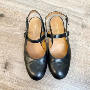 Scarpe basse DRIES VON NOTEN nere in pelle con slingback rotonde da donna 36,5 - Foto 1 di 11