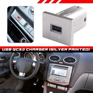 For Ford Focus MK2 2005-2009 Car Socket USB-A QC3.0 Charger Socket Silver - Picture 1 of 8