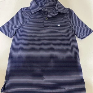 Southern Tide Boys Performance Blue Pink Striped Polo Size XS 4-5 - Picture 1 of 2