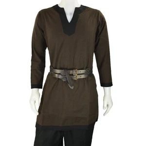 CAMISA MEDIEVAL CABALLERO FANTASÍA VIKINGA NORSEMAN ELVEN Niños 8-12 TÚNICA LARP Nueva - Imagen 1 de 1