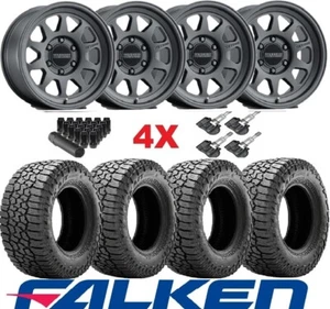 BLACK MR316 WHEEL SET TIRES 285 70 17 FALKEN WILDPEAK A/T4W PACKAGE SET METHOD - Picture 1 of 14