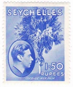 Seychelles 1938 Palm Tree Theme 1.5 Rupee MH Stamp SG 147 - Picture 1 of 2