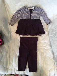 Abito e pantaloni Koala Baby Boutique viola a righe metallizzato bambina tg 3-6 mesi - Foto 1 di 8