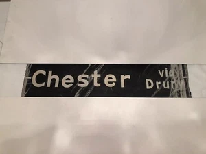 Chester Via Drury - Chester Leinen Bus Ziel Route Blind Juni 1981 2 30" - Bild 1 von 4