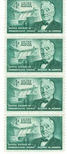 George W. Norris Stamps Scott # 1184 - US Strip of 4 MNH 1961 - Picture 1 of 1