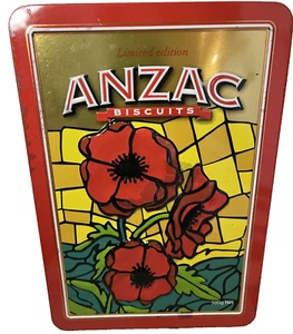Limited Edition Anzac Biscuit Tin “Poppies" Limited Edition EMPTY Tin Decor - Picture 1 of 18