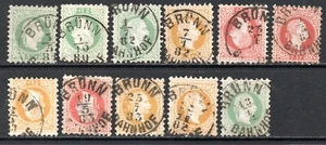 AUSTRIA 1880s - 11 pmk BRUNN BAHNHOF (Brno, Czechia) on F. Josef issue - Picture 1 of 1