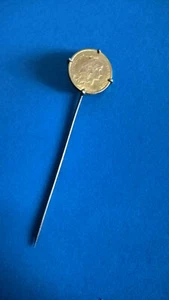 Ancienne Epingle à Cravate en Argent avec une Pièce de Monnaie 1 Centime 1911 - Imagen 1 de 3