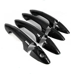 Cubiertas de fibra de carbono negras brillantes para manijas de puerta Hyundai Accent 2012-2017 - Imagen 1 de 4