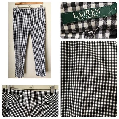 Новый с Ярлыками новый Lauren Ralph Lauren черный белый клетчатый брюки 8 W32 читать - Изображение 1 из 4