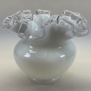 Fenton Silvercrest Double Crimped Ball Vase - Vintage 1942 - 1986 - Picture 1 of 4