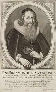 C. MEYER (1618-1689), Portrait des Sigmund Spöndli, 1678, Kupferstich Barock - Bild 1 von 4