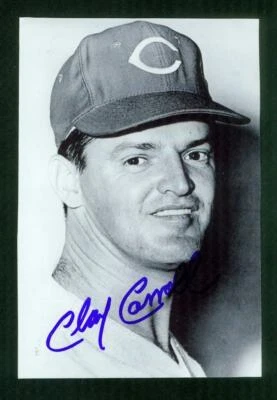 Tarjeta fotográfica #0252, 4" x 6", firmada-autografiada, Clay Carroll, Cincinnati Reds Foto 1 de 2