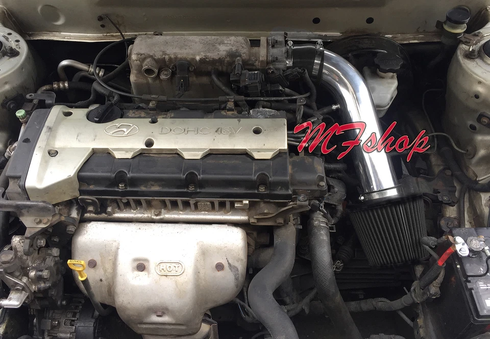 Kit de admisión de aire largo negro para Hyundai Elantra 2001-2003 2,0 L L4 + filtro Foto 1 de 1