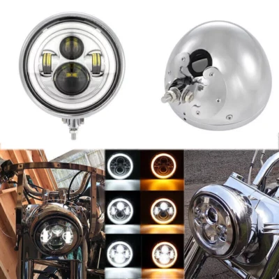 7 inch LED Headlight DRL With Housing Bucket Fit for 1994-2013 Harley Touring Foto 1 de 4