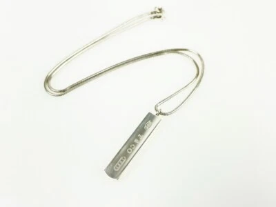 Tiffany&Co. Collar Colgante Barra 1837 Plata de Ley 925 17.3" Cadena Serpiente Usado Foto 1 de 4