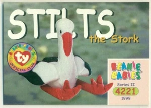 BEANIE BABIES TRADING CARD - SERIES 2 - SERIES II - STILTS THE STORK #4221 - Picture 1 of 2