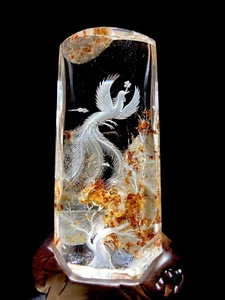 1.14LB Top Natural Fire Quartz Crystal Mineral Specimen Home decor Reiki + Stand - Picture 1 of 6