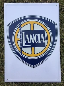 ADVERTISING PLATE LANCIA CAR ITALY EMBLEM LOGO BADGE SIGNBOARD VINTAGE GARAGE - Bild 1 von 7