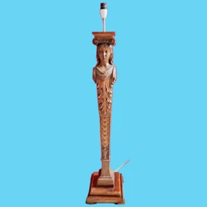 sculpture column statue wood caryatid mounted lamp 105 cm antique decoration - Picture 1 of 24