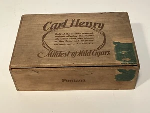 Vintage Carl Henry Wooden Cigar Box Puritana - Picture 1 of 8