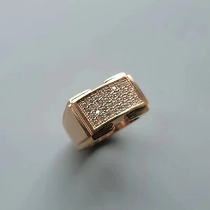 Stainless Steel 316 Pave Men's Square shape CZ SET Pinky Ring - Picture 1 of 7
