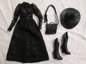 Vestito vestito bambola moda Elphaba Mattel Wicked 11,5" nero cappello strega stivali borsa - Foto 1 di 6