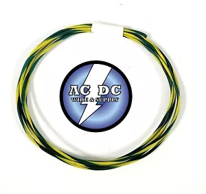 AUTOMOTIVE KABEL 22 AWG HOHE TEMP TXL DRAHT GRÜN MIT GELBEM STREIFEN 10 FUSS SPULE - Bild 1 von 1