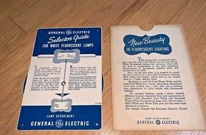 1940's GENERAL ELECTRIC SELECTOR GUIDE FOR WHITE FLUORESCENT LAMPS - Picture 1 of 9