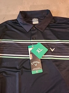 CALLAWAY Opti-Dry Moisture Wicking Men’s Golf Shirt Black Stretch Size XL NWT - Picture 1 of 2