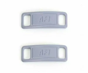2pcs GRAY Air Force 1 Shoelace Buckles Metal AF1 Sneakers laces Tags - Picture 1 of 1