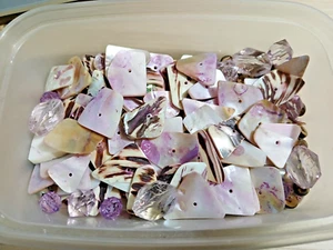 CRAFTS ABALONE SHELL/MOTHER of PEARL & MIXED BEADS 200g - Picture 1 of 4