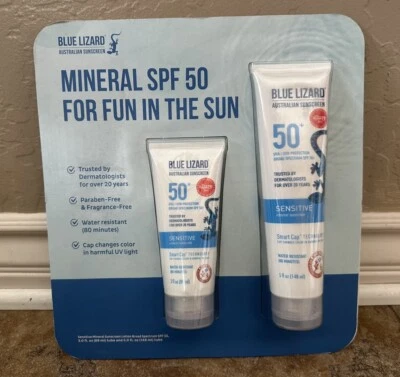 Blue Lizard Sunscreen SPF 50+ Sensitive Mineral Sunscreen 3oz & 5oz Exp. 01/26 - Image 1 of 4