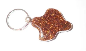 Cow Dung Specimen in 47x38x10 mm Texas Shape Clear Acrylic Key Ring CDTSK47 - Picture 1 of 6