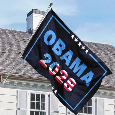 Obama 2028 House Flag, Anti Trump MAGA Fight Oligarchy Home Flag, Liberal Leftis - Image 1 of 3