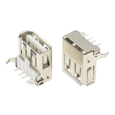 Female Jack Ports USB 2.0 Type A Right Angle PCB Socket Soldering Connector 4Pin - Image 1 of 4