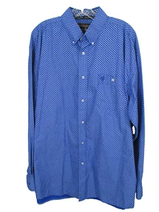 WRANGLER George Strait Button Down Hemd Herren Gr. XL Blau Langarm Cowboy - Bild 1 von 16