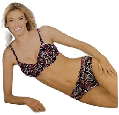 Naturana Frauen Bademode Damen Bügel Bikini schwarz-rot-weiß Cup F Gr. 38 - 42 - Bild 1 von 4